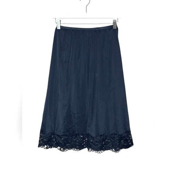 VANITY FAIR Vintage Black Lace Bow Slip Skirt - Picture 3 of 6